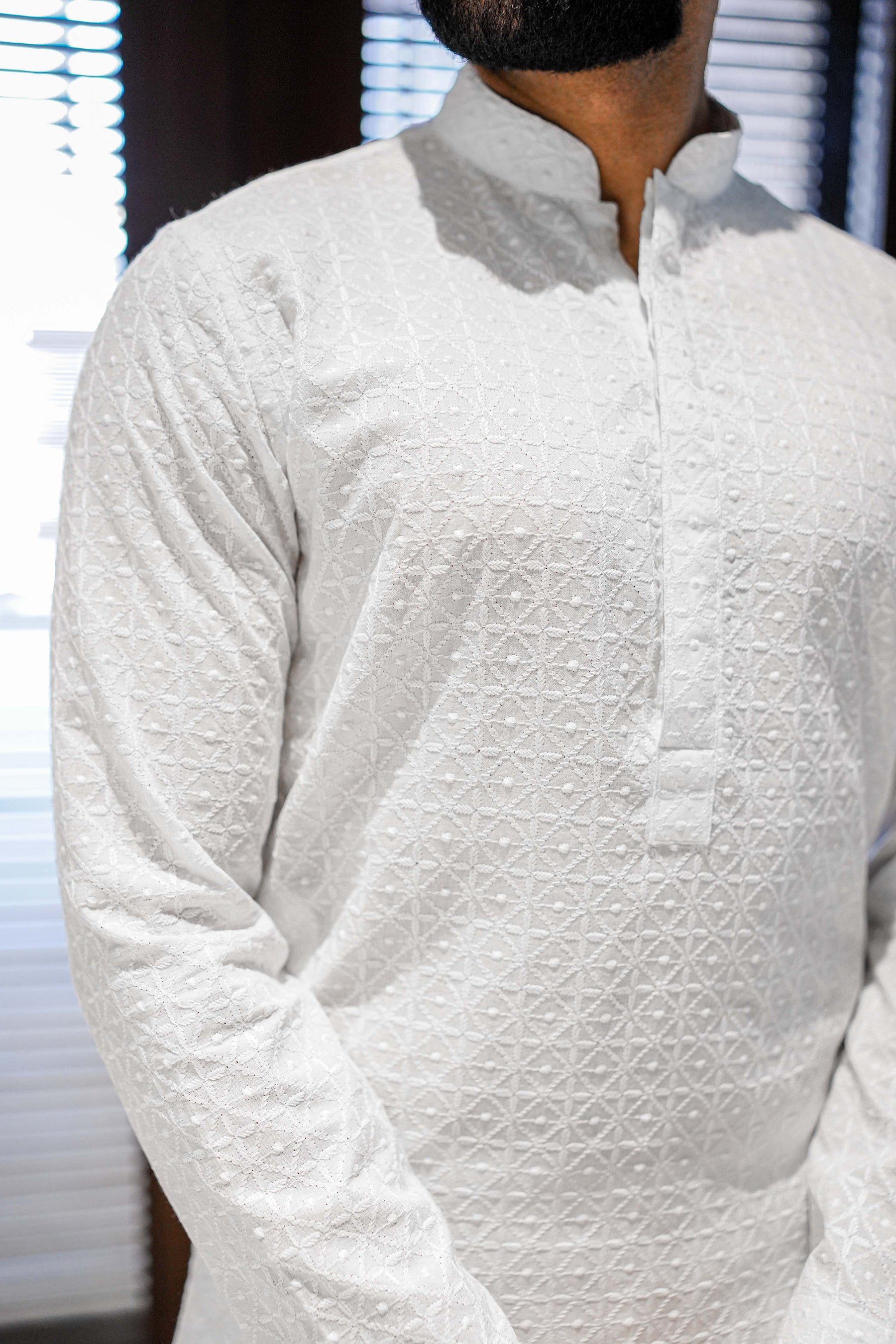 White Chicken Kari - Kurta Pyjama