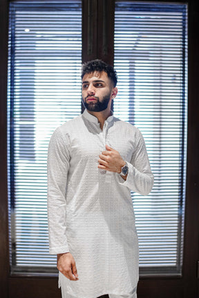 White Chicken Kari - Kurta Pyjama