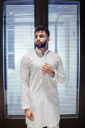 White Chicken Kari - Kurta Pyjama