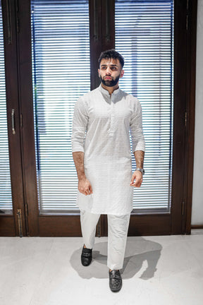 White Chicken Kari - Kurta Pyjama