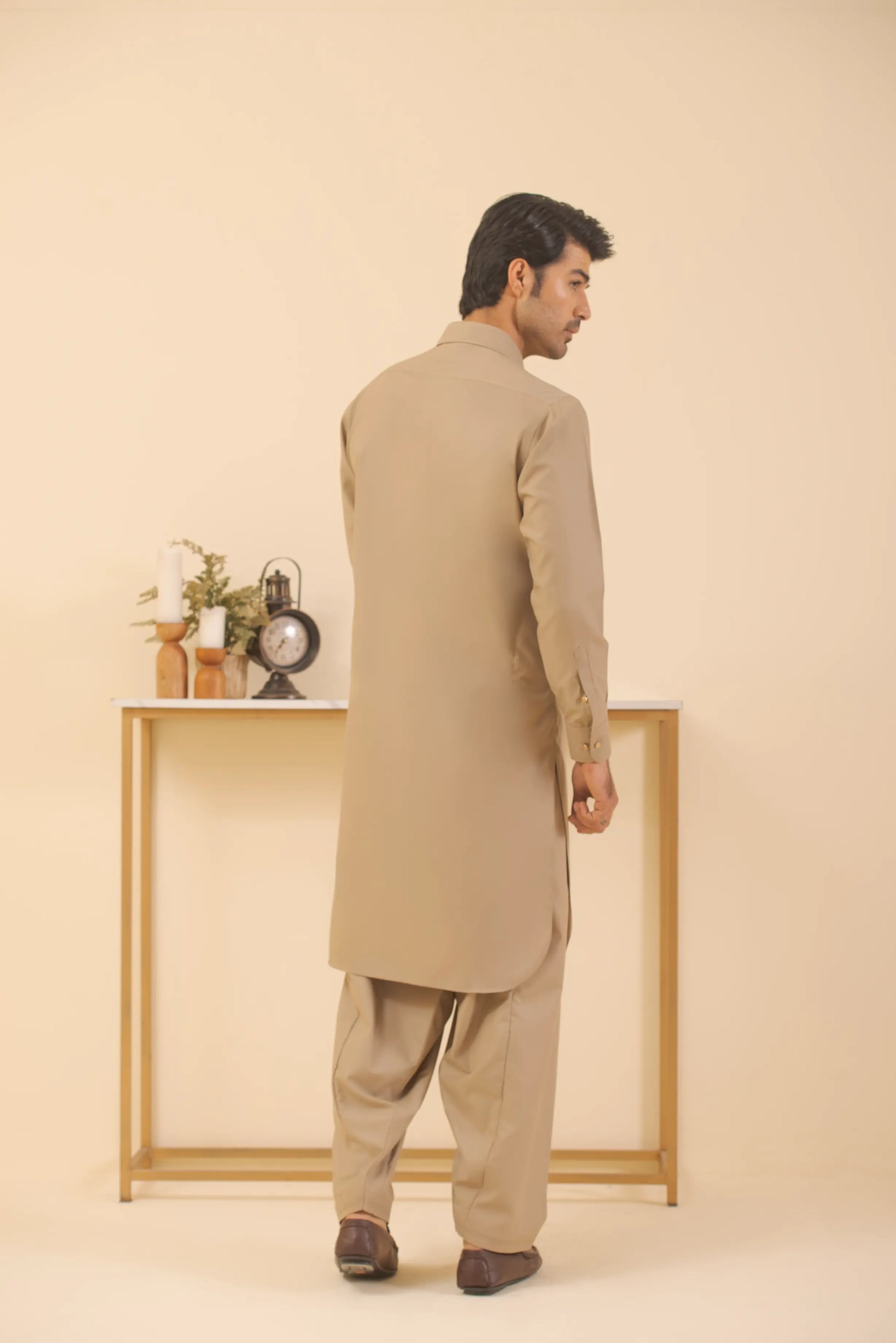 Beige-Shalwar Kameez