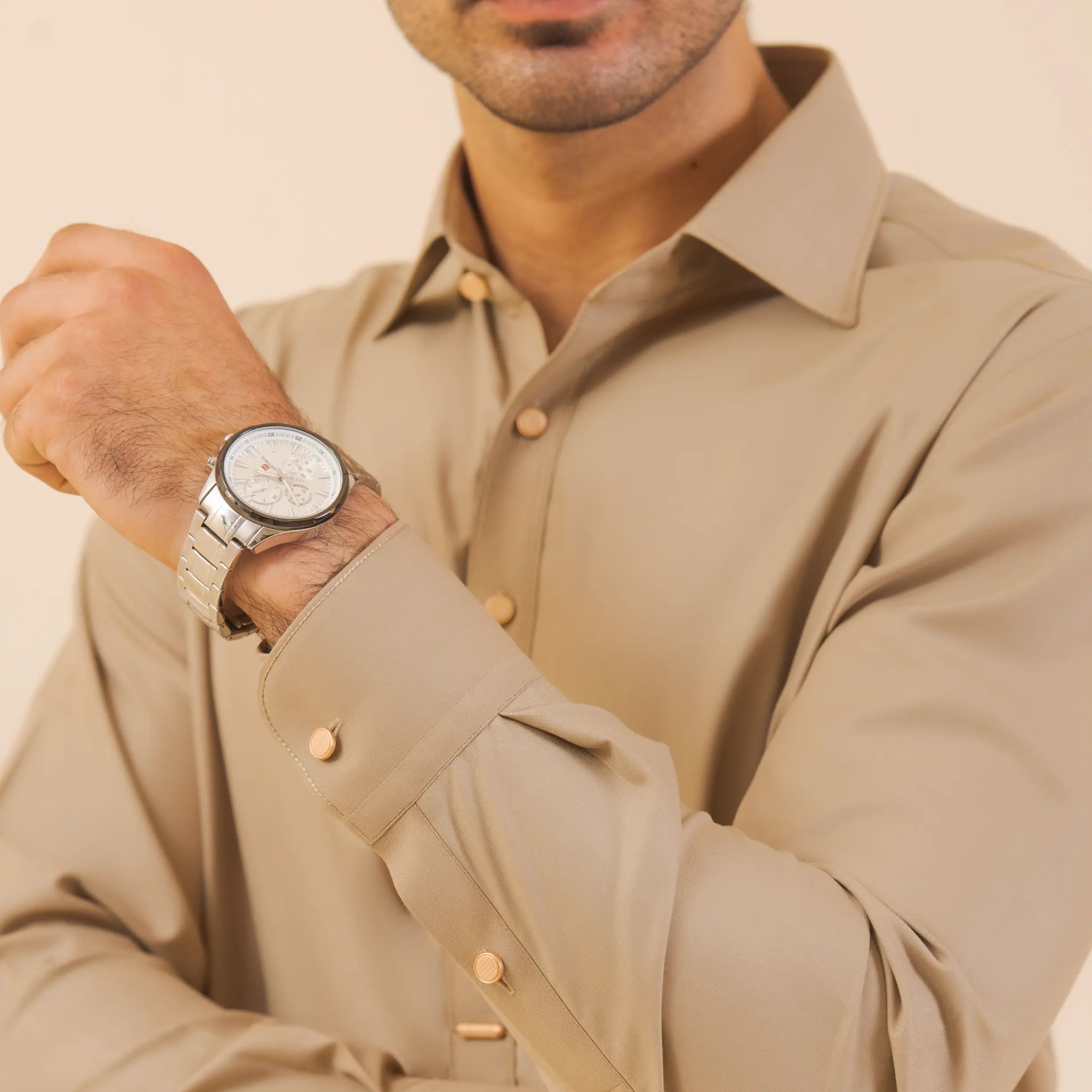 Beige-Shalwar Kameez