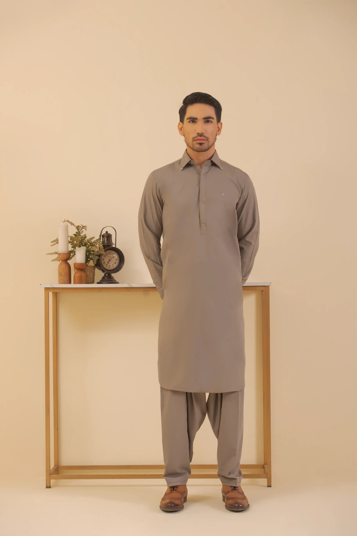 Light Grey-Shalwar Kameez