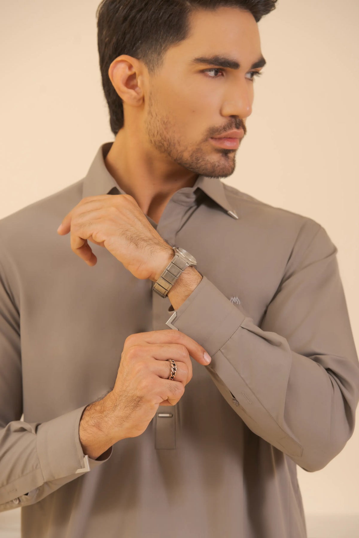 Light Grey-Shalwar Kameez