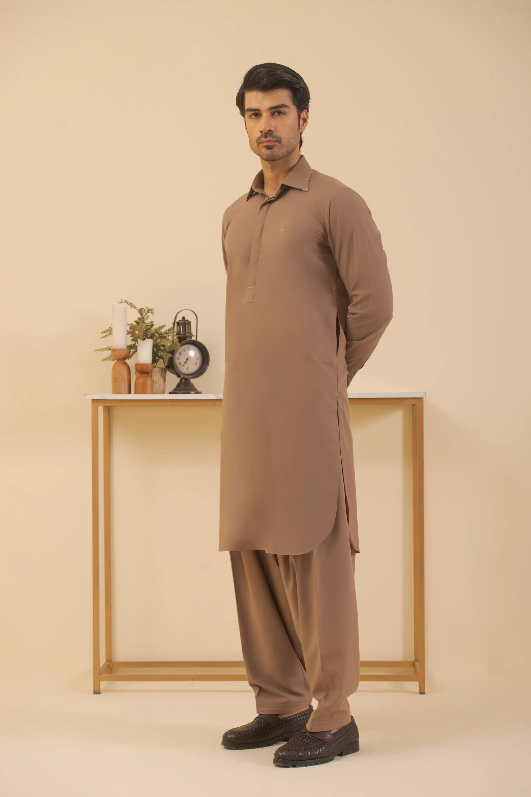 Brown-Shalwar Kameez