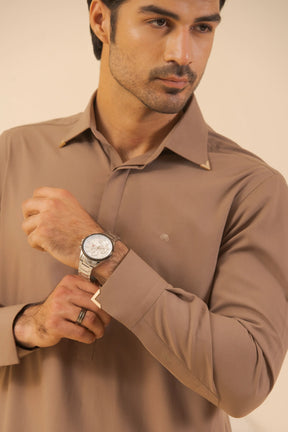 Brown-Shalwar Kameez