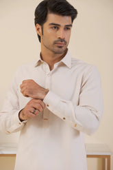 Cream White-Shalwar Kameez