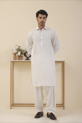 Premium White-Shalwar Kameez