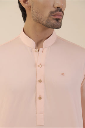 Peach-Kurta Pyjama.