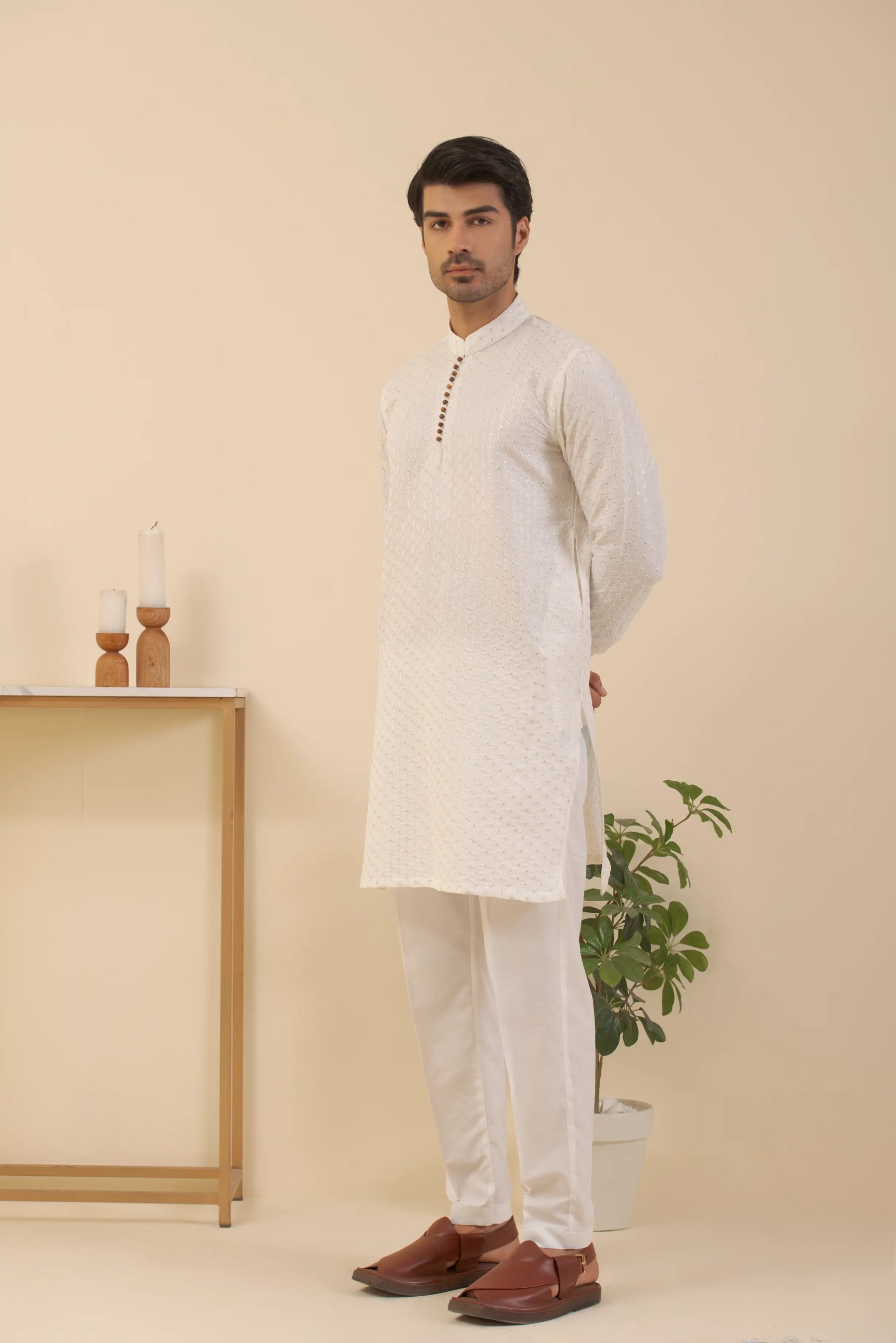 White-Kurta Pyjama