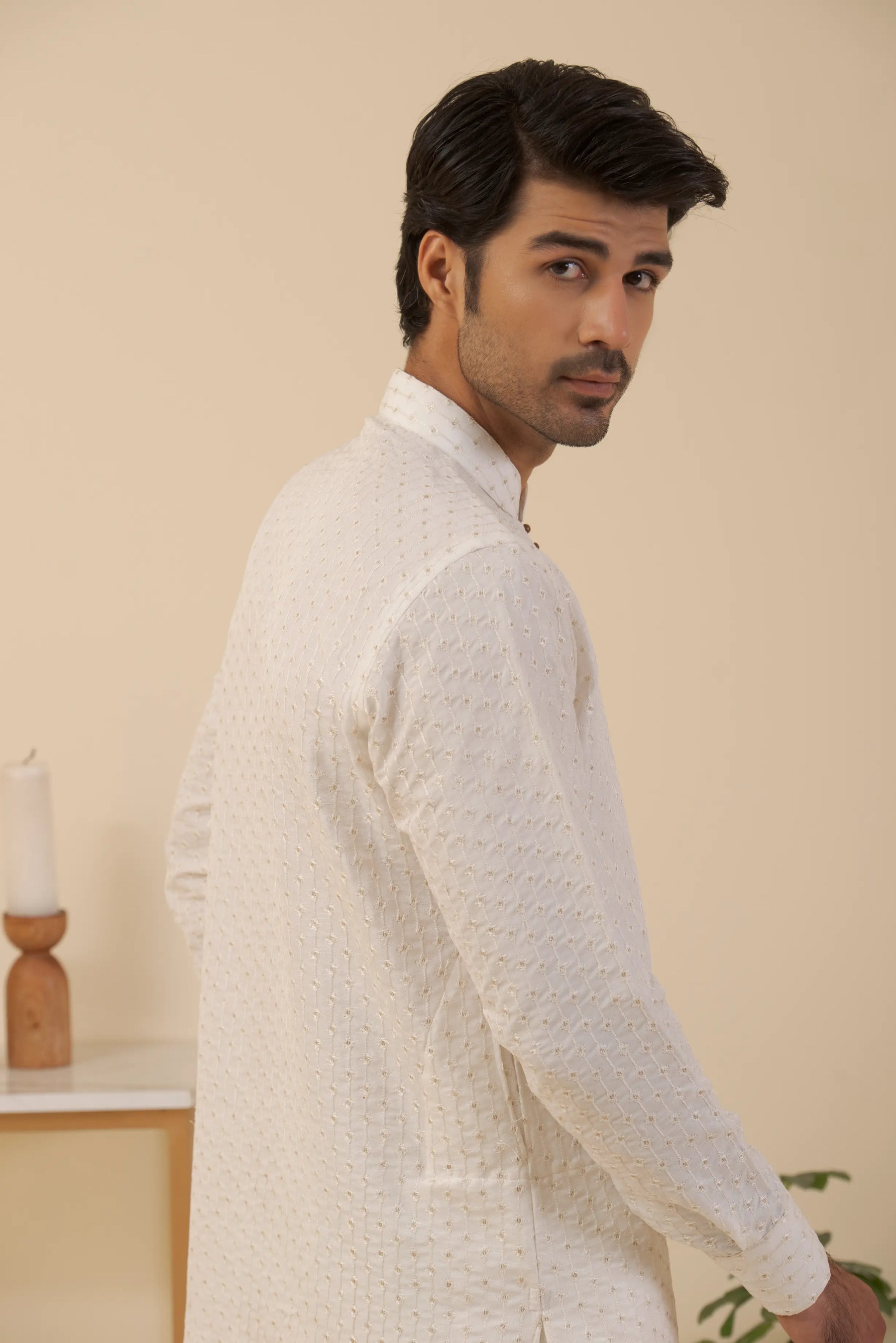 White-Kurta Pyjama