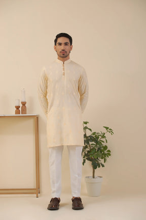 Mofit Cream White-Kurta Pyjama