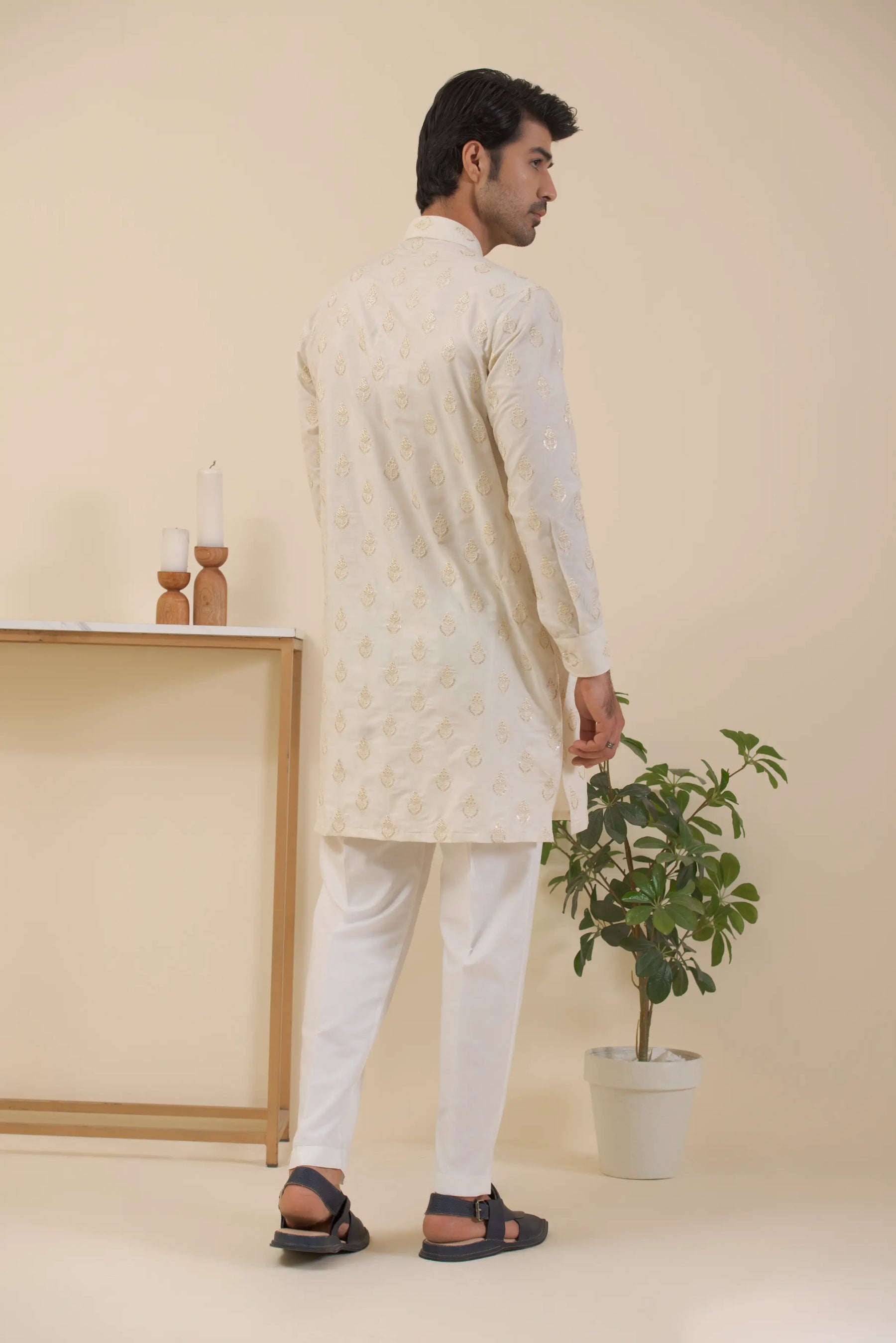 Mofit White-Kurta Pyjama