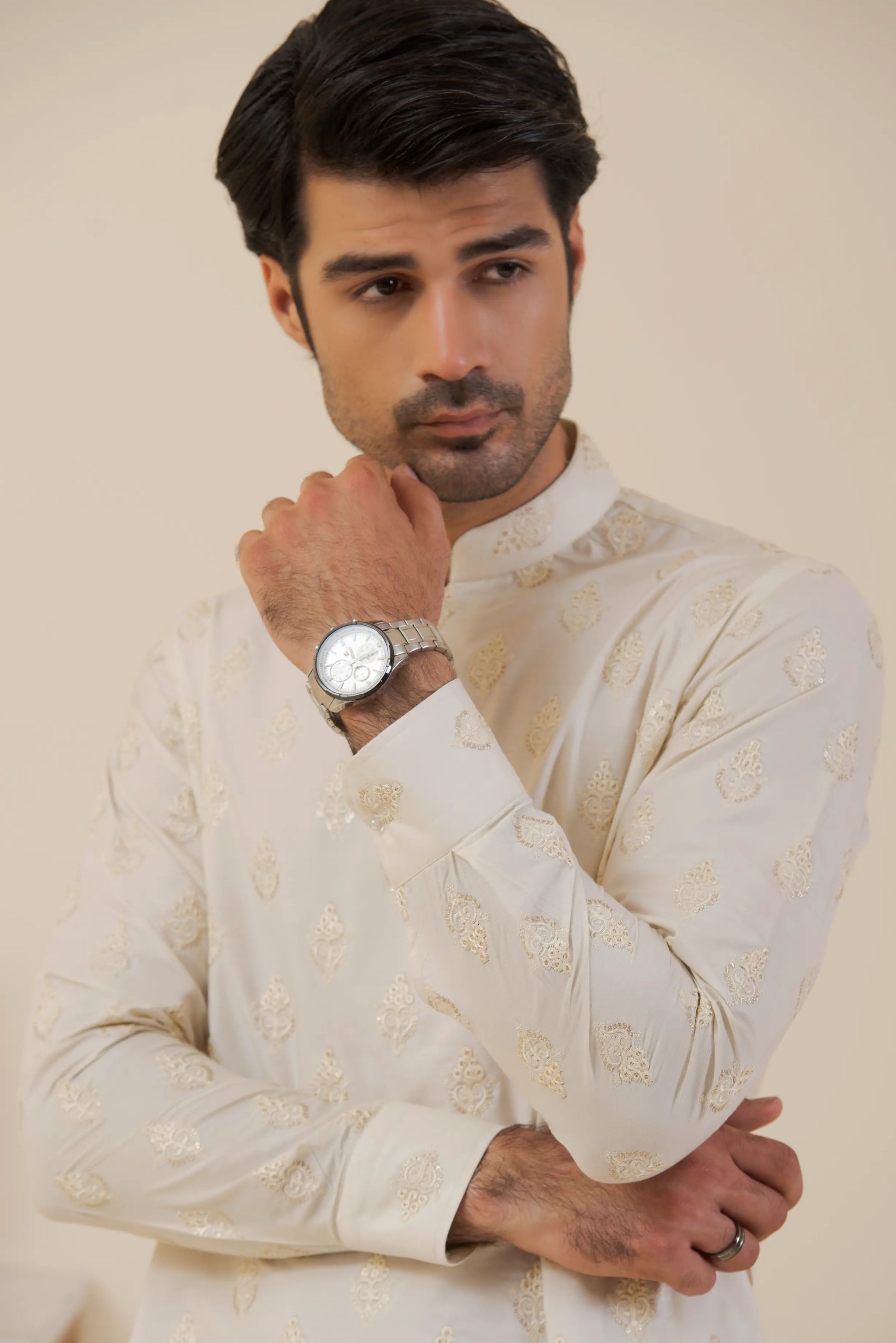 Mofit White-Kurta Pyjama