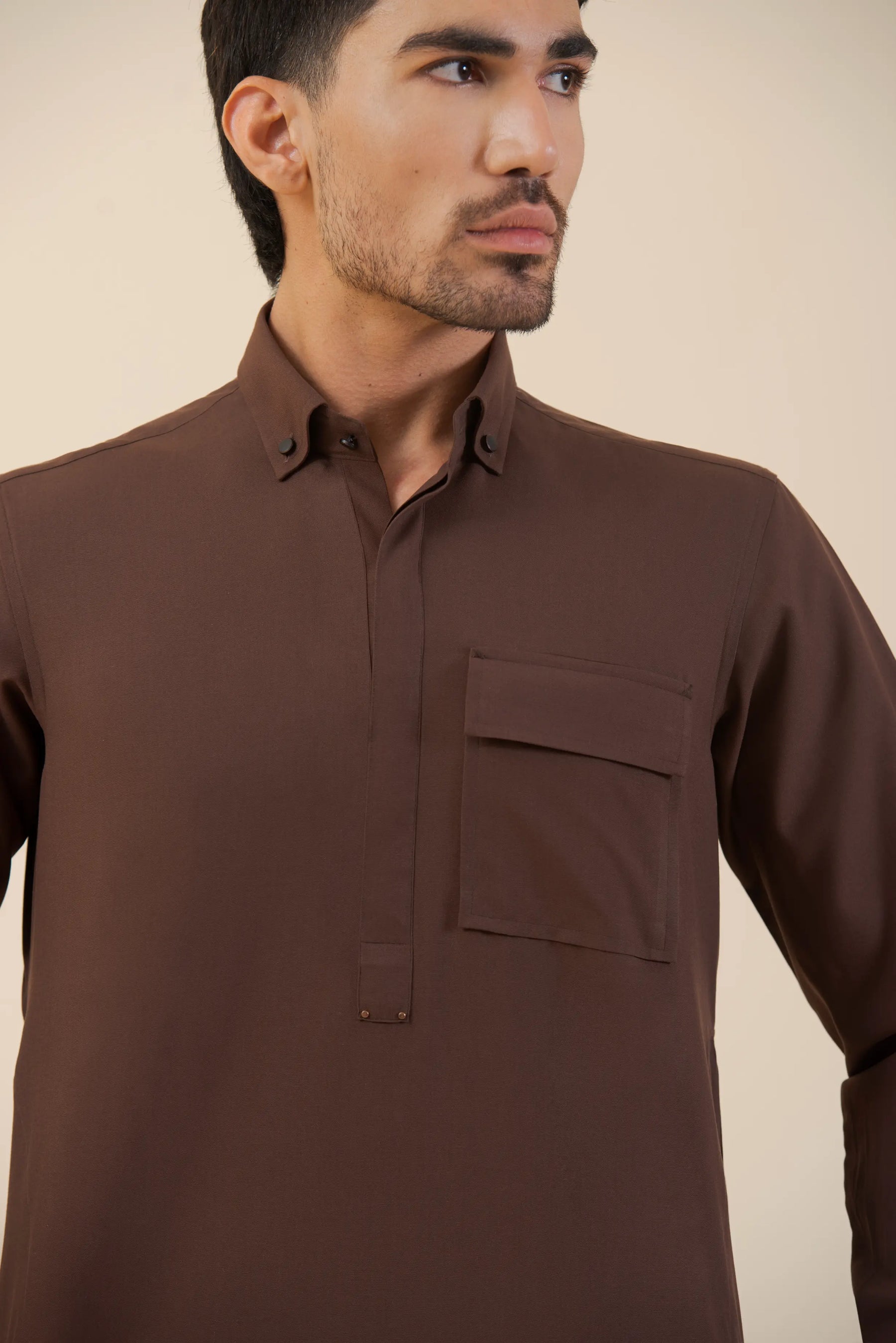 Brown-Kurta Pyjama