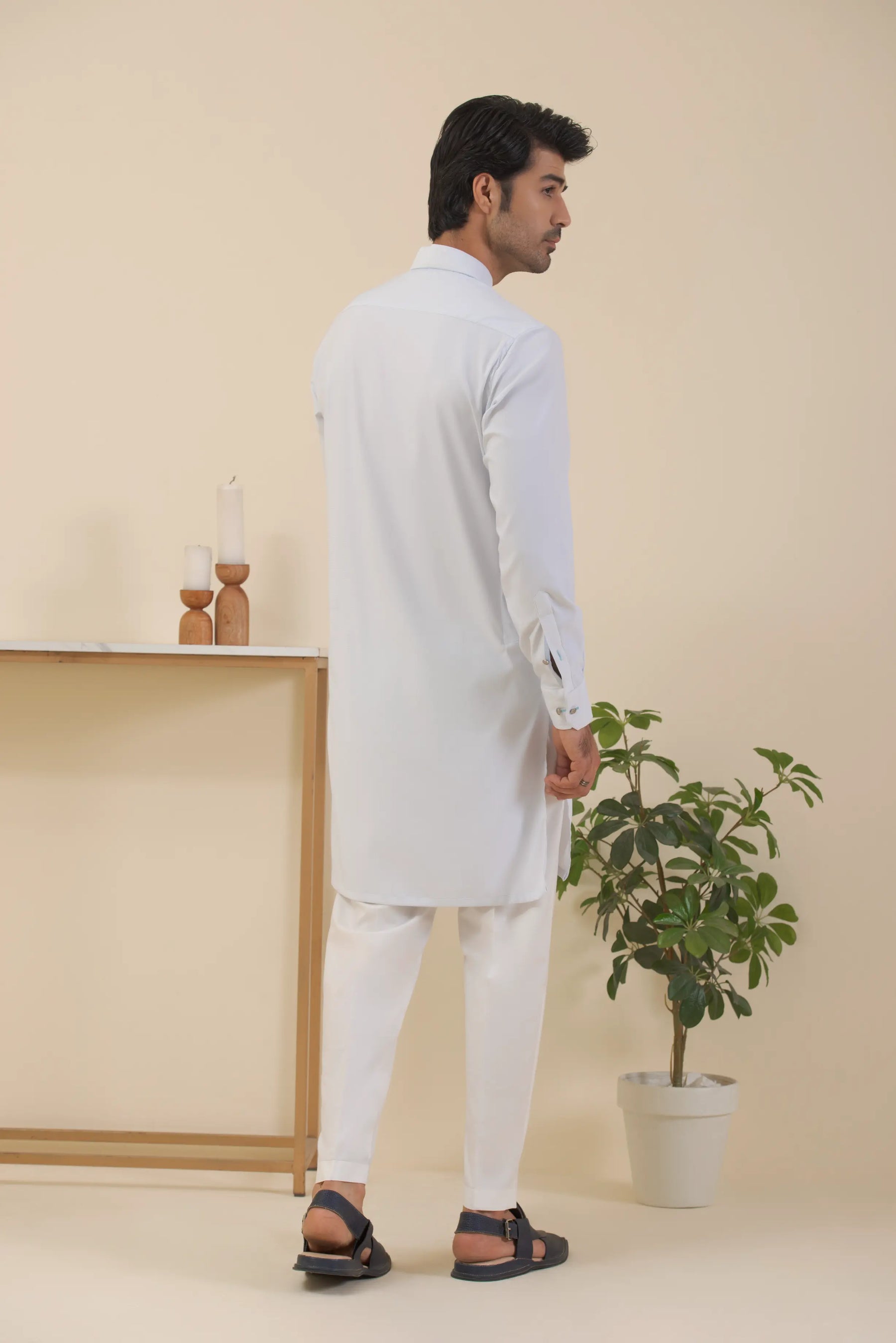 Two Tone Baby Blue-Kurta Pyjama