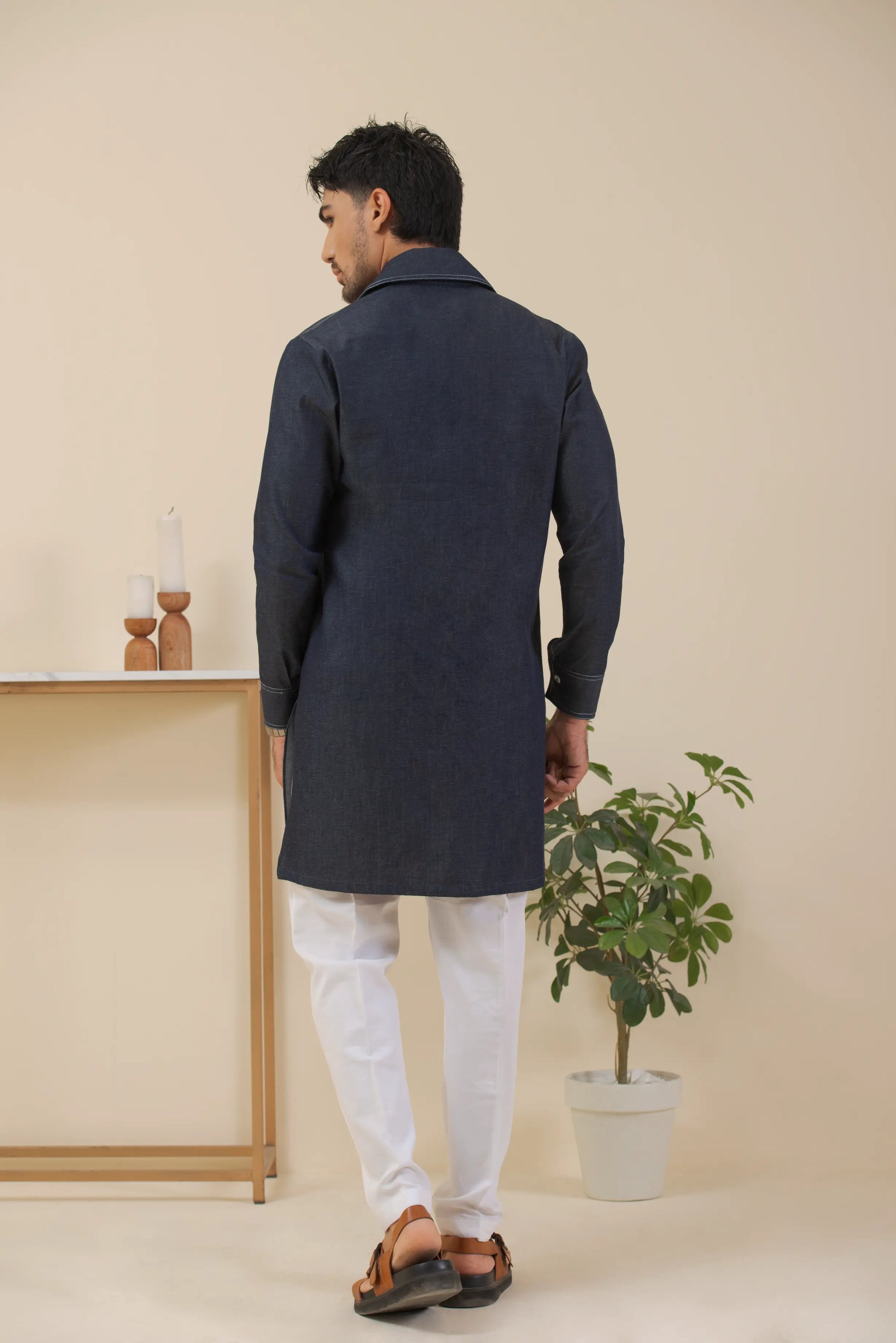 Denim Blue-Kurta Pyjama