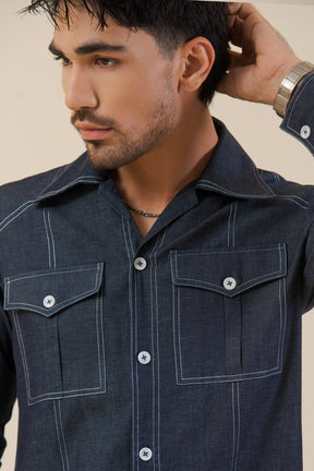 Denim Blue-Kurta Pyjama