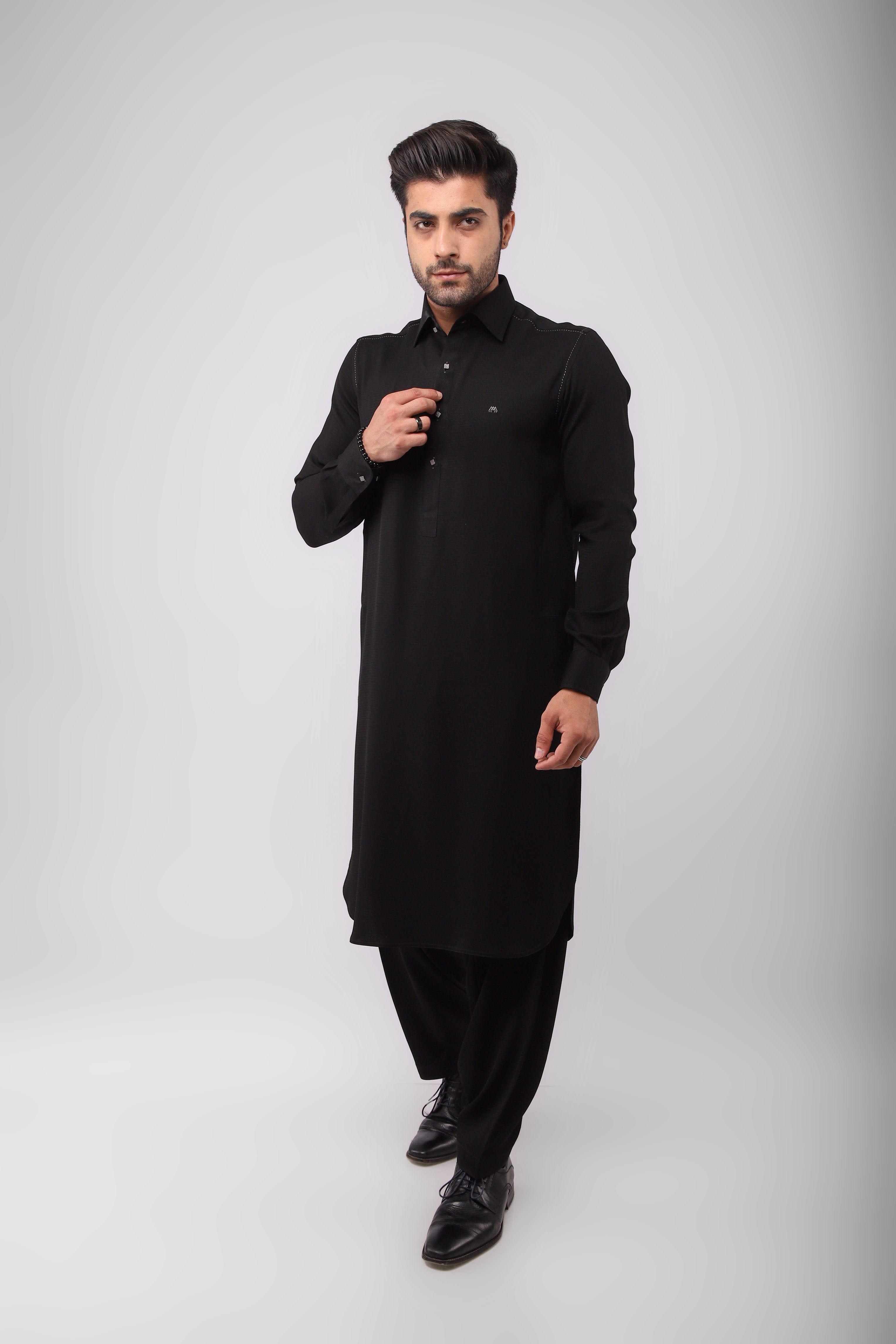 Jet Black Shalwar Kameez