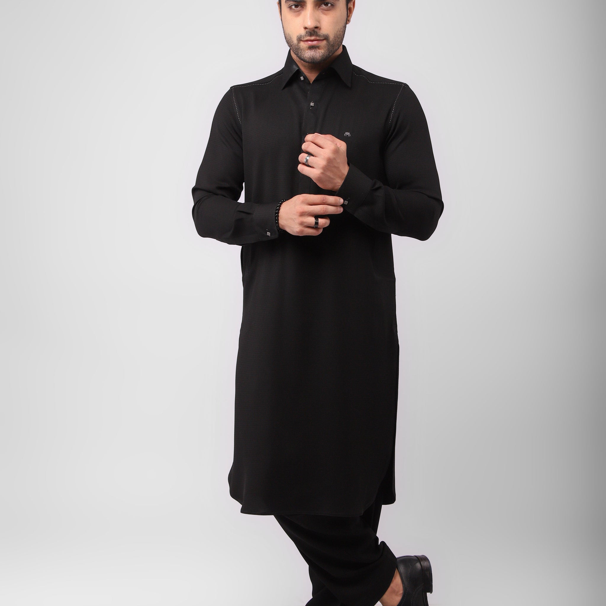 Jet Black Shalwar Kameez