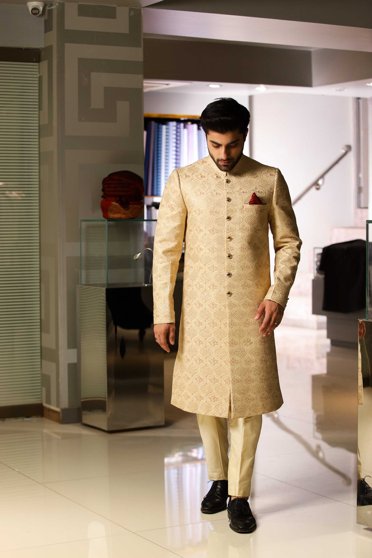 Top Mesuri Beige Sherwani