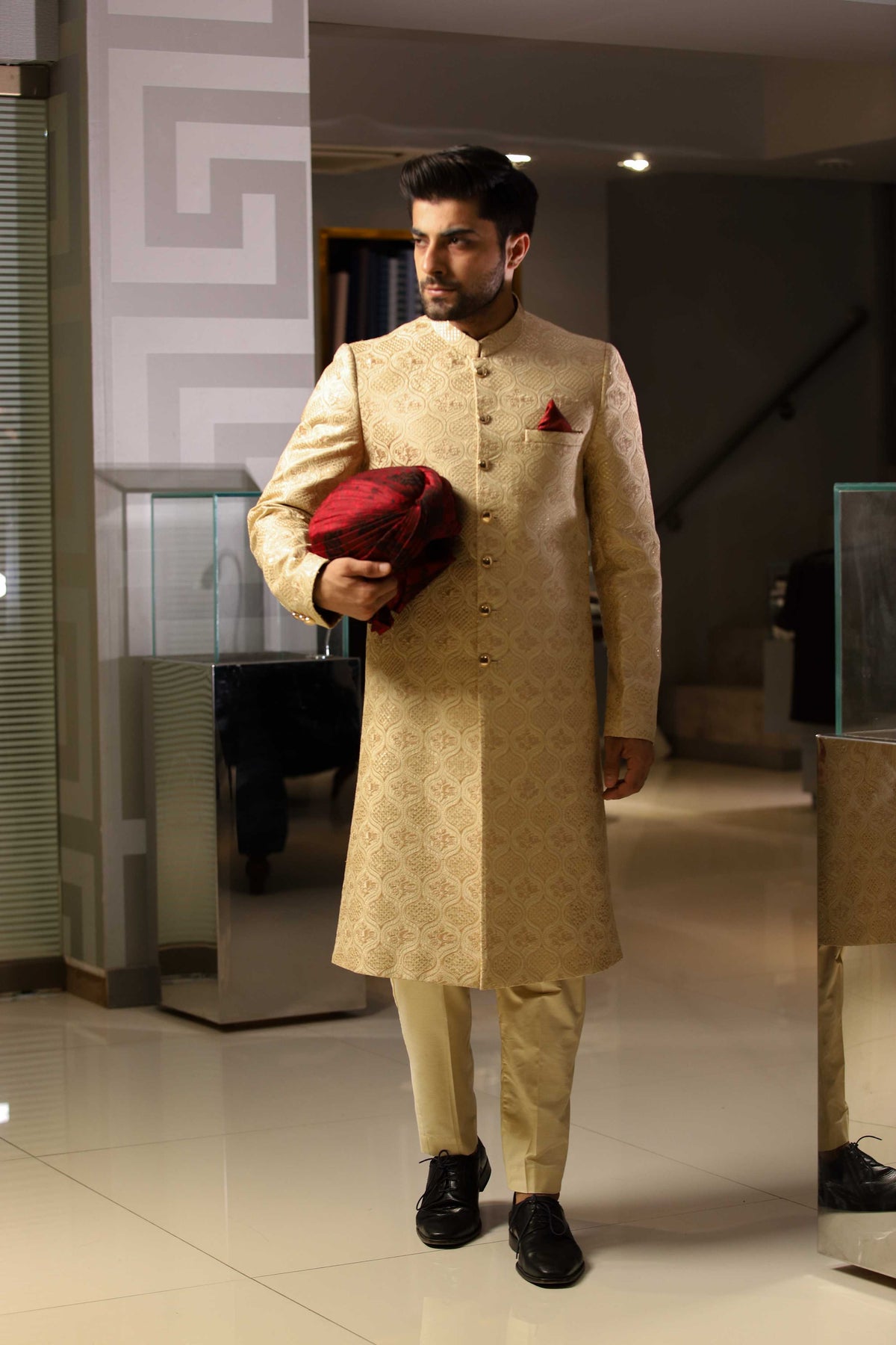 Top Mesuri Beige Sherwani