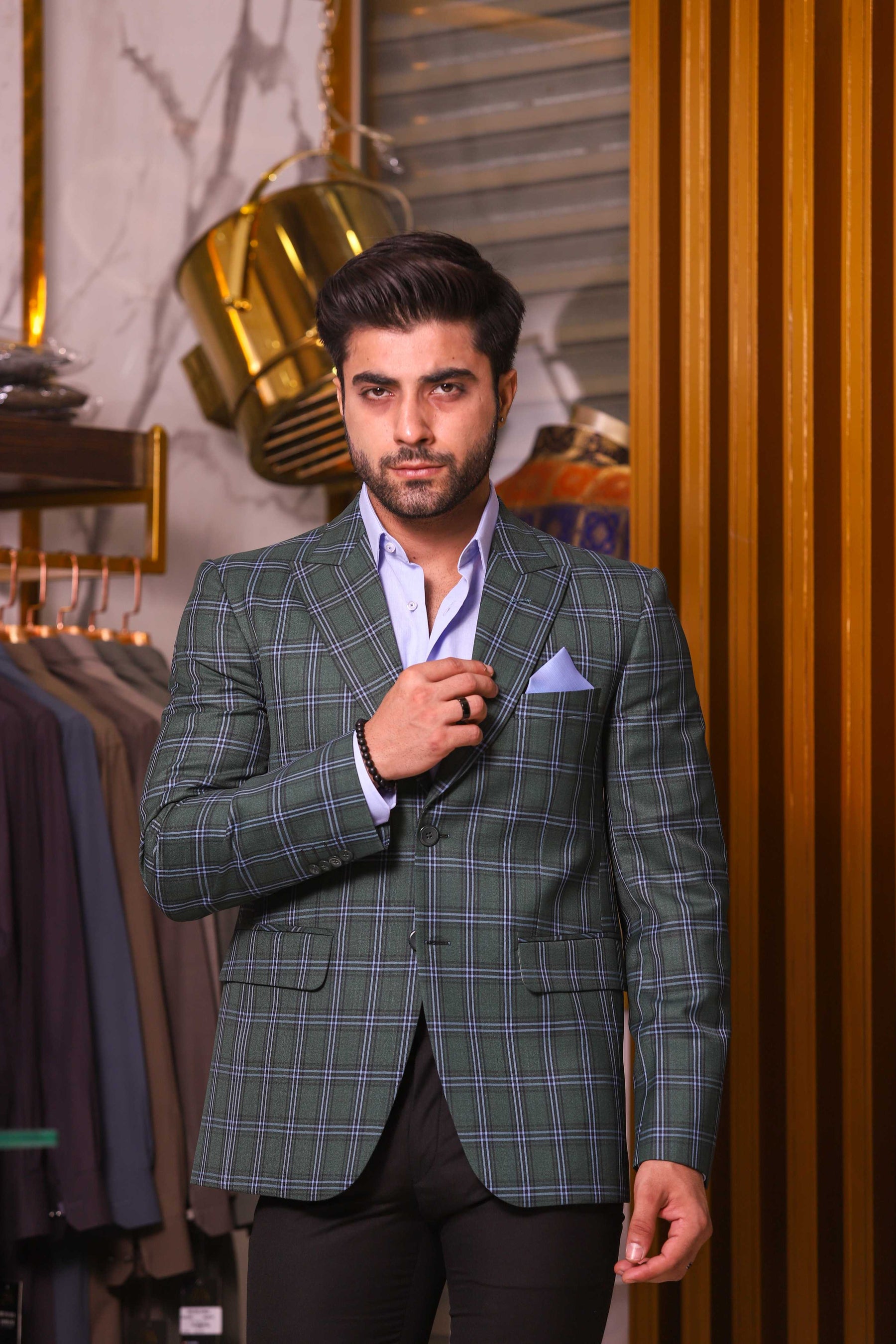 Green Check Blazer