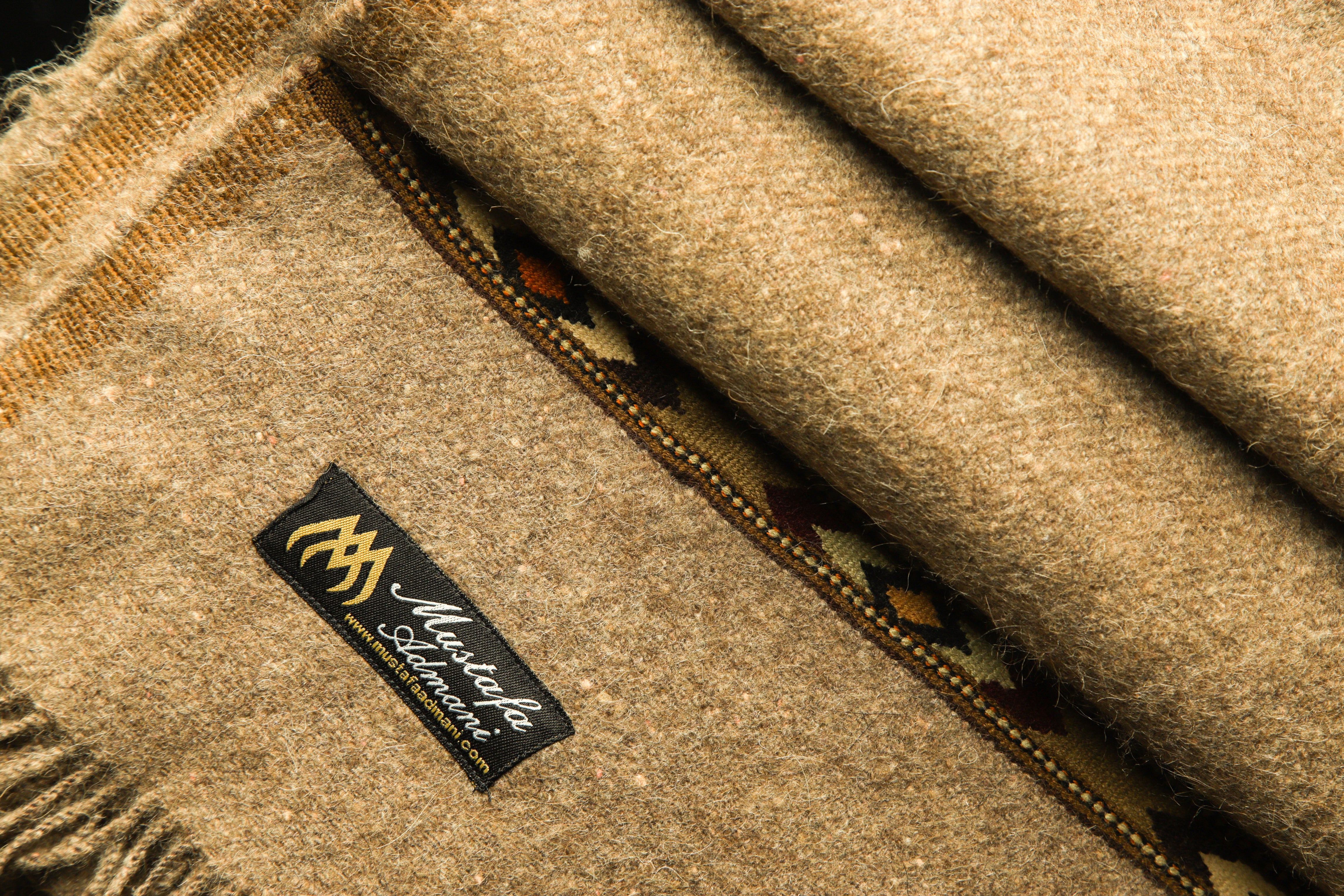Sheep Wool Dussa Shawl - Dark Brown