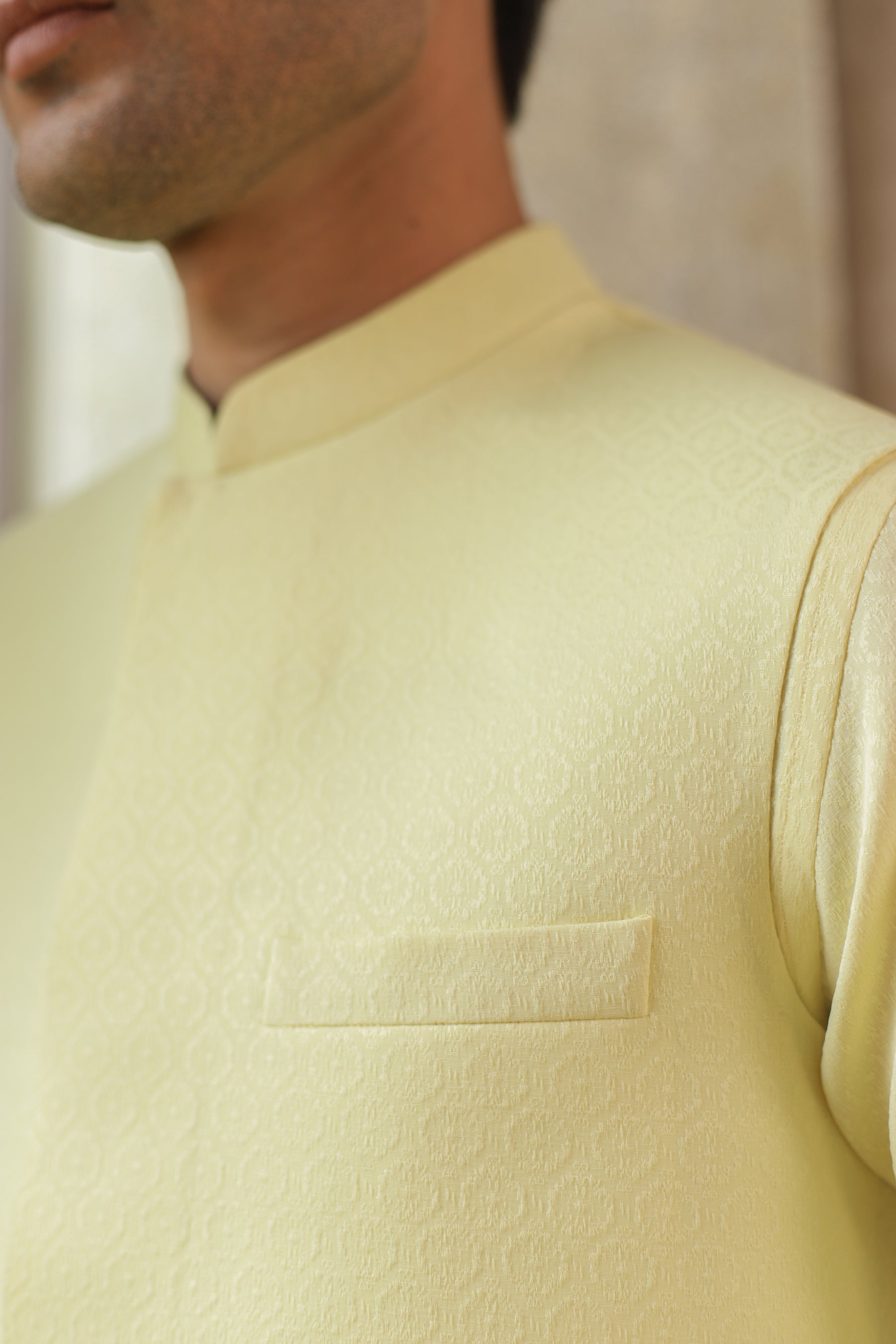 Sunburst Lime - Waistcoat and Kurta Pyjama Set