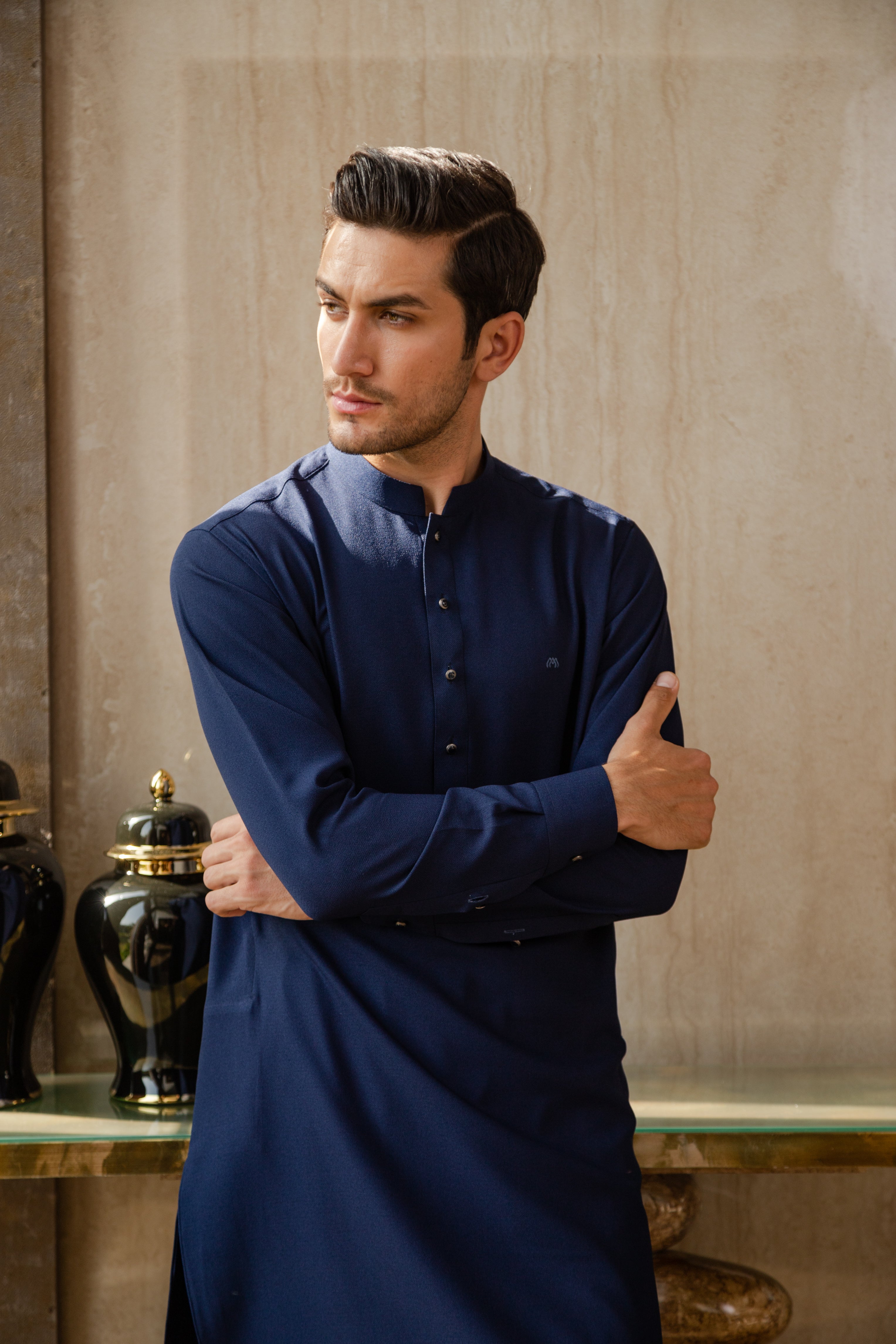 Cobalt Kurta Pyjama- Dark Blue