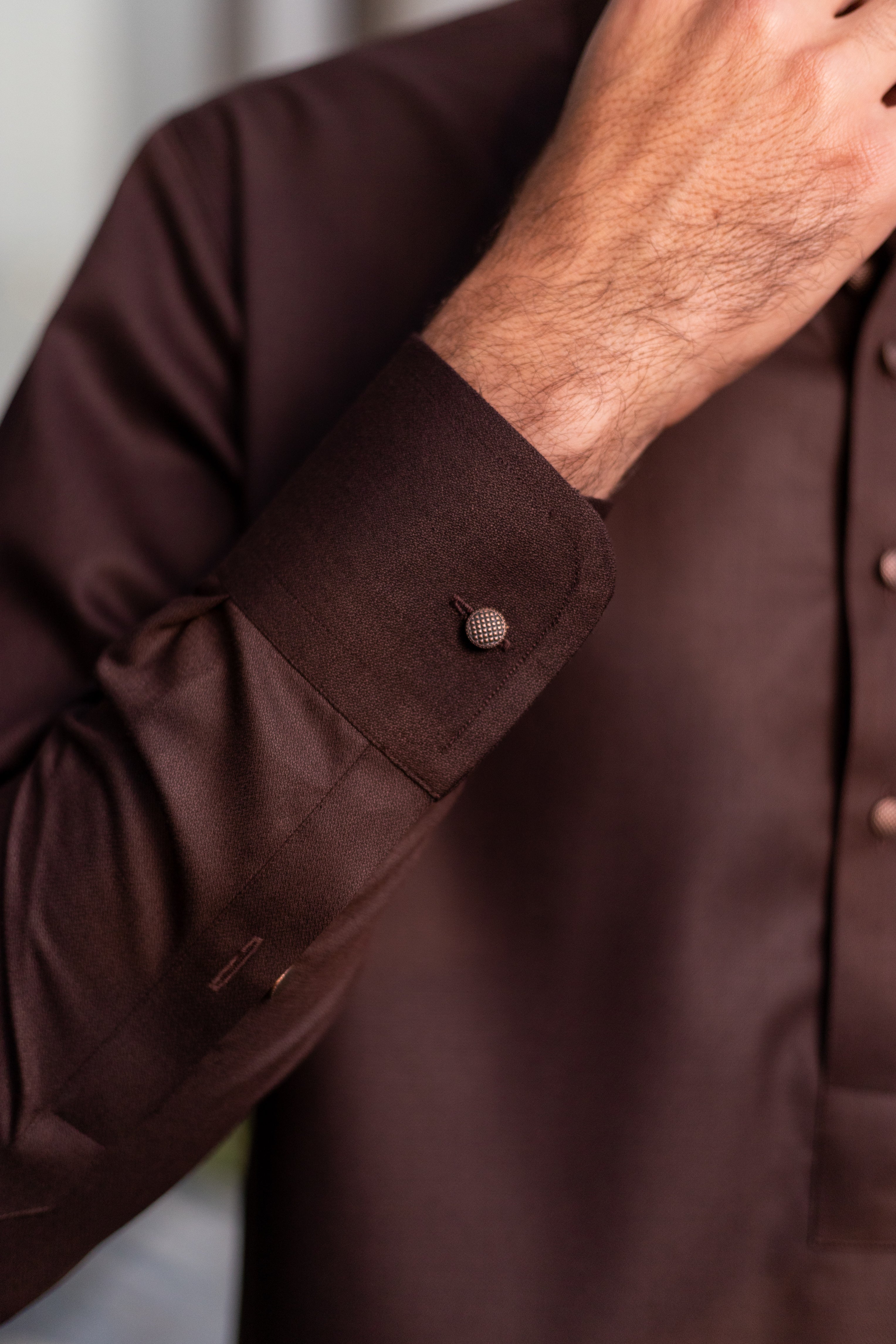 Chocolate Self texture- Brown Shalwar Kameez