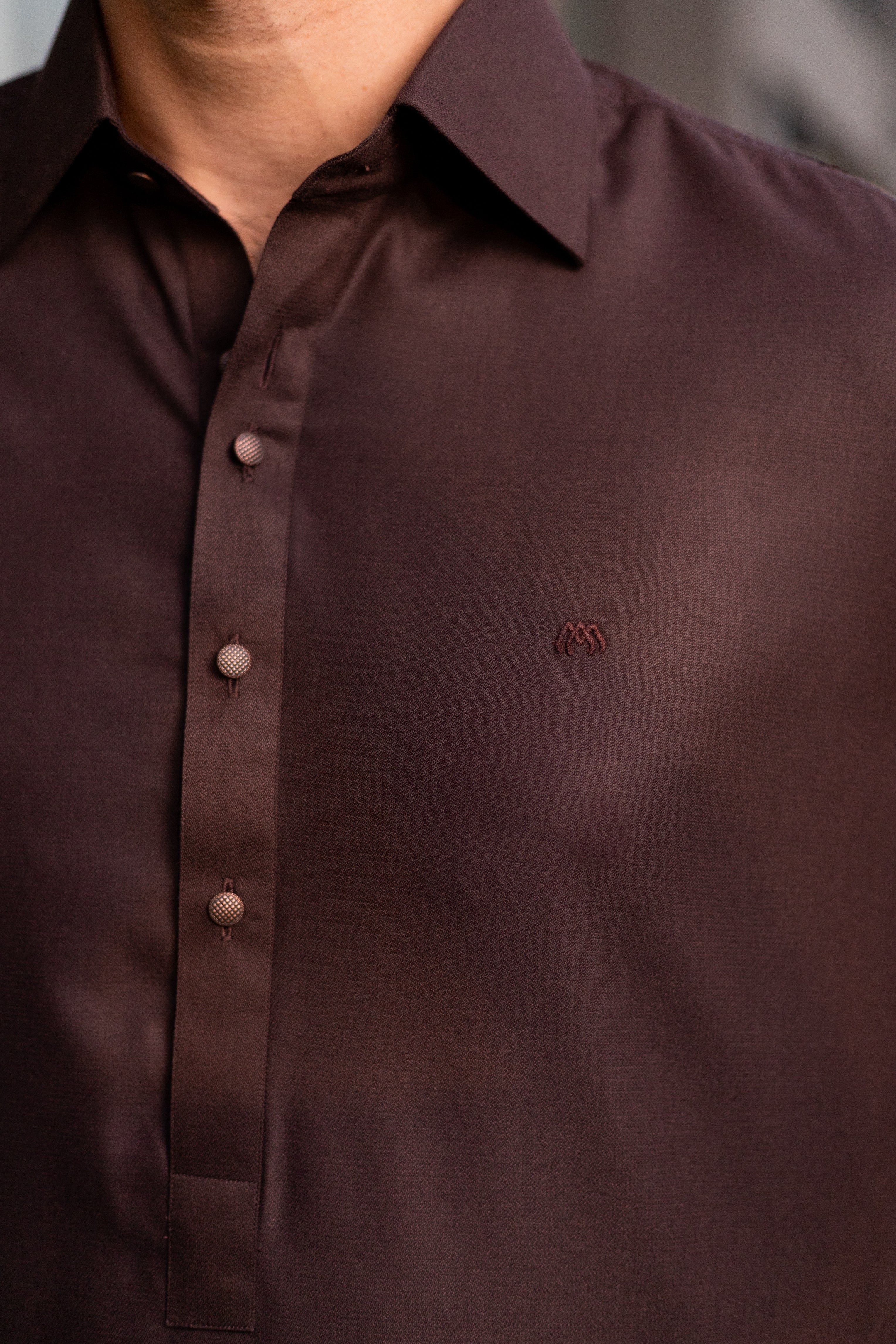Chocolate Self texture- Brown Shalwar Kameez