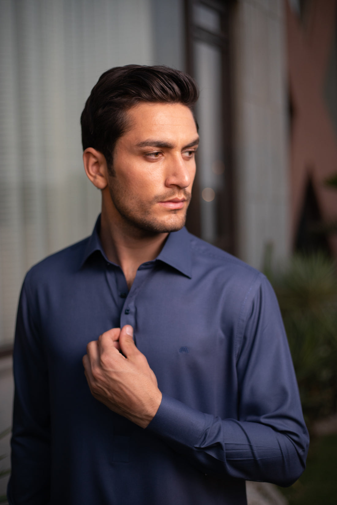 Cobalt Collared - Blue Shalwar Kameez
