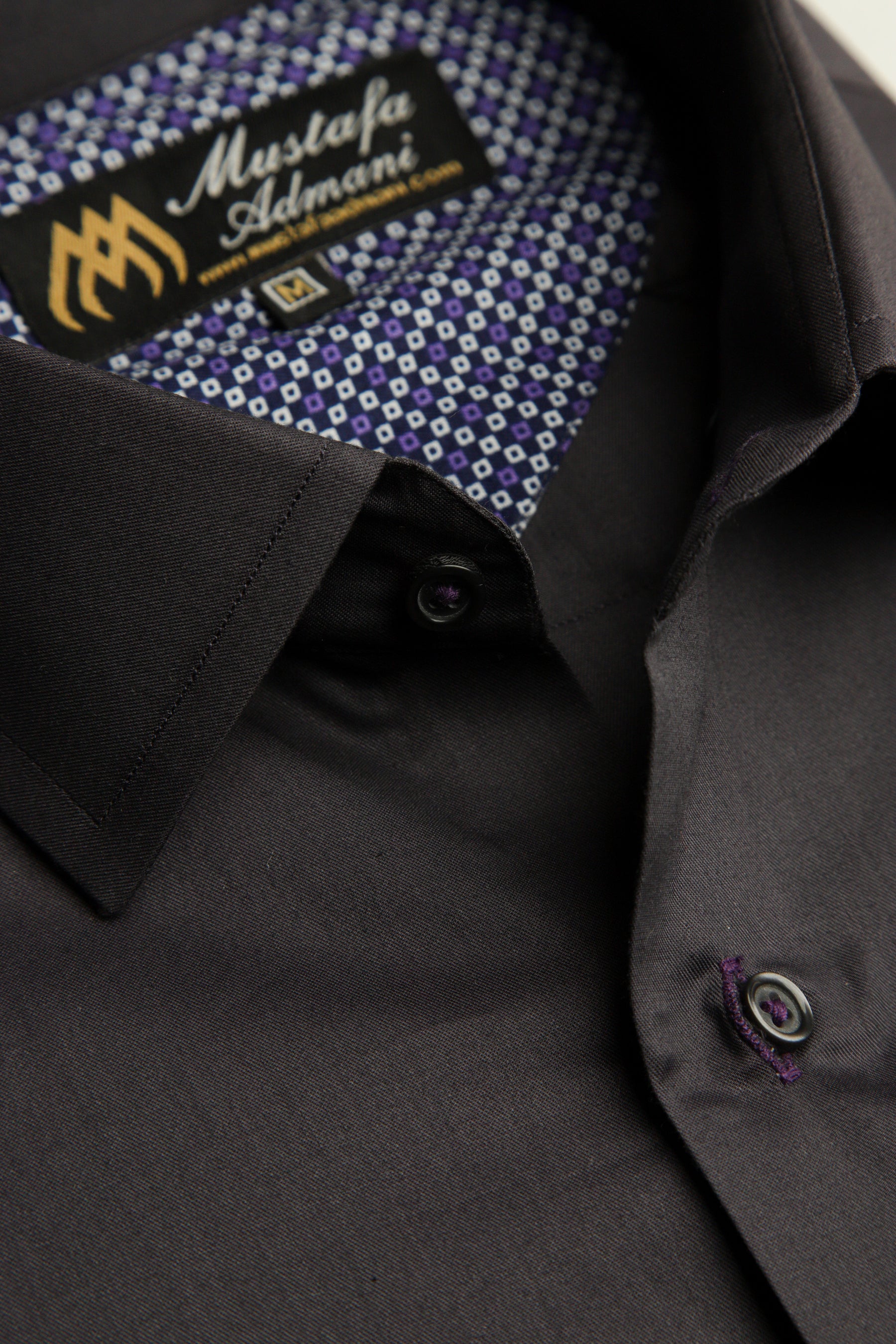 Deep Purple Cotton Satin Shirt.