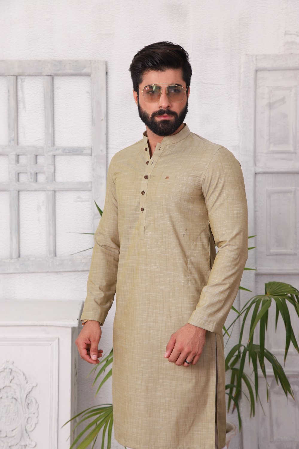 Basic Kurta Pyjama - Beige