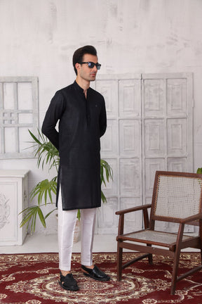 Basic Kurta Pyjama - Black