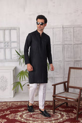 Basic Kurta Pyjama - Black