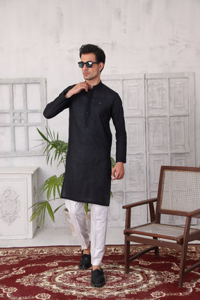 Basic Kurta Pyjama - Black