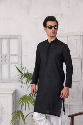 Basic Kurta Pyjama - Black