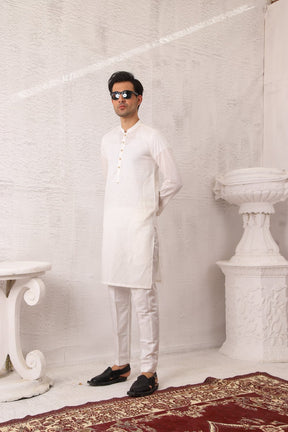 Basic Kurta Pyjama - White