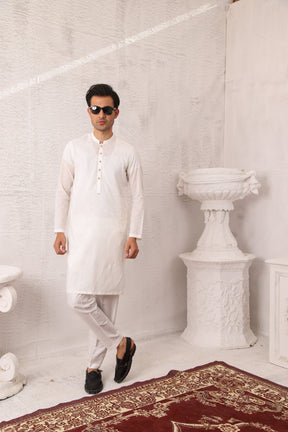 Basic Kurta Pyjama - White