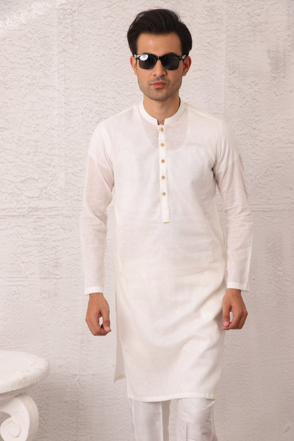 Basic Kurta Pyjama - White