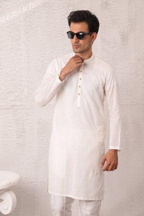 Basic Kurta Pyjama - White