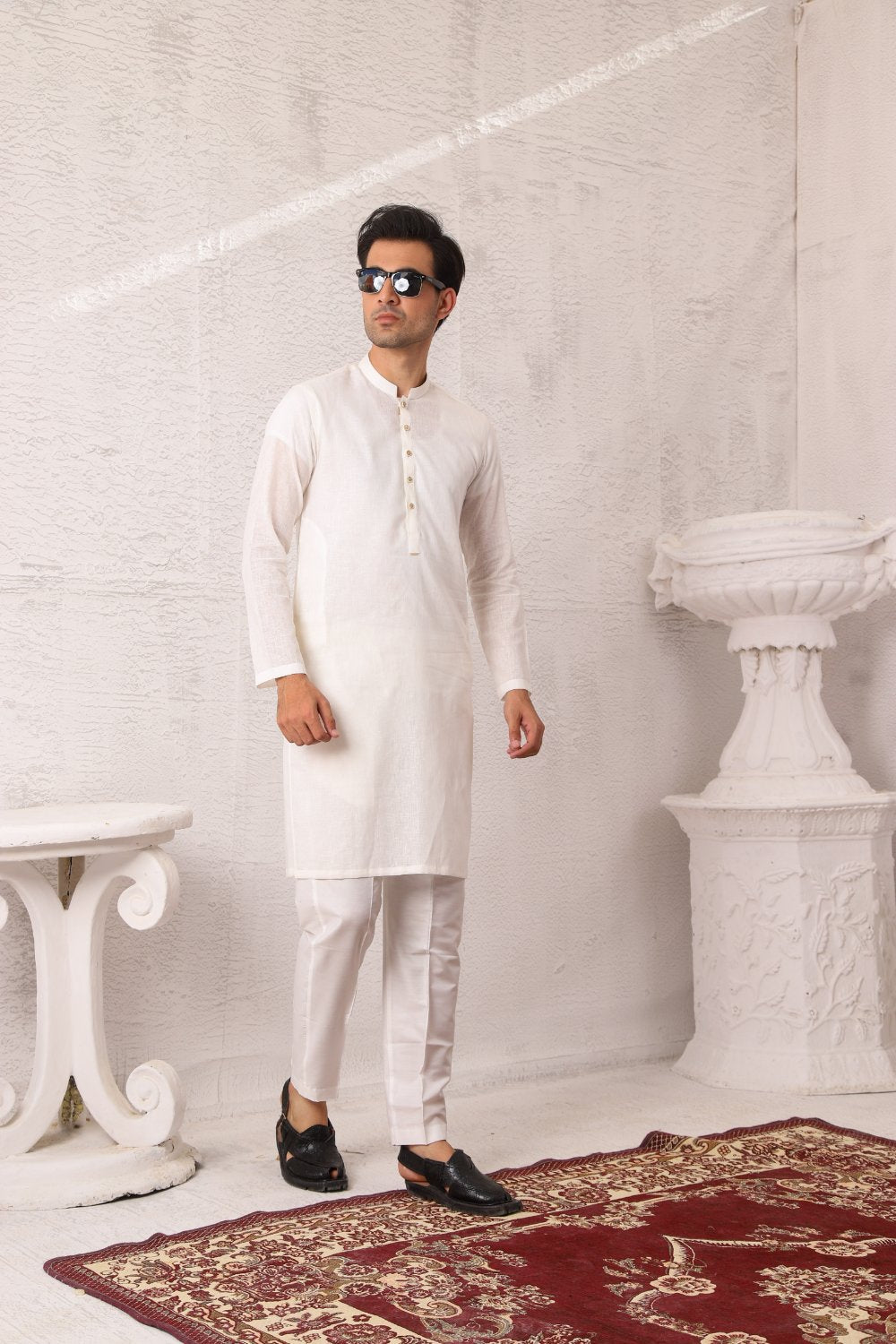 Basic Kurta Pyjama - White