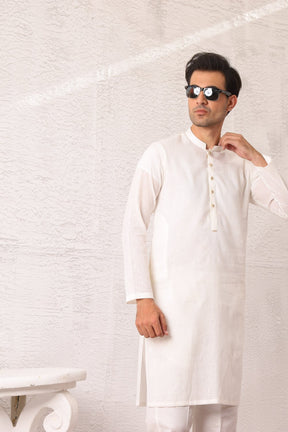 Basic Kurta Pyjama - White