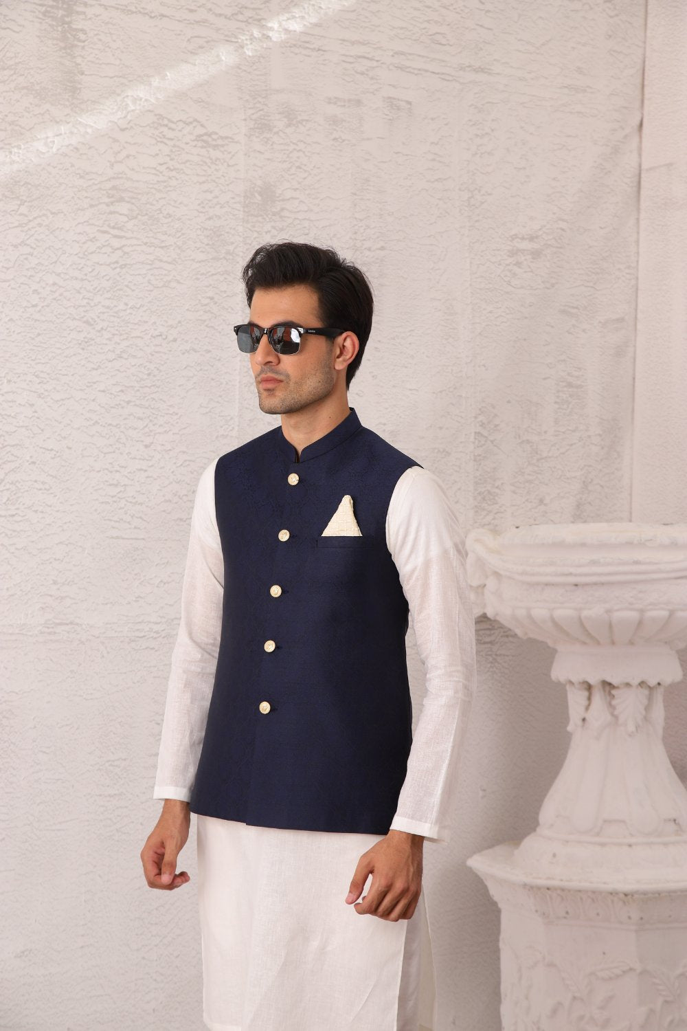 Blue Jamavar Waistcoat