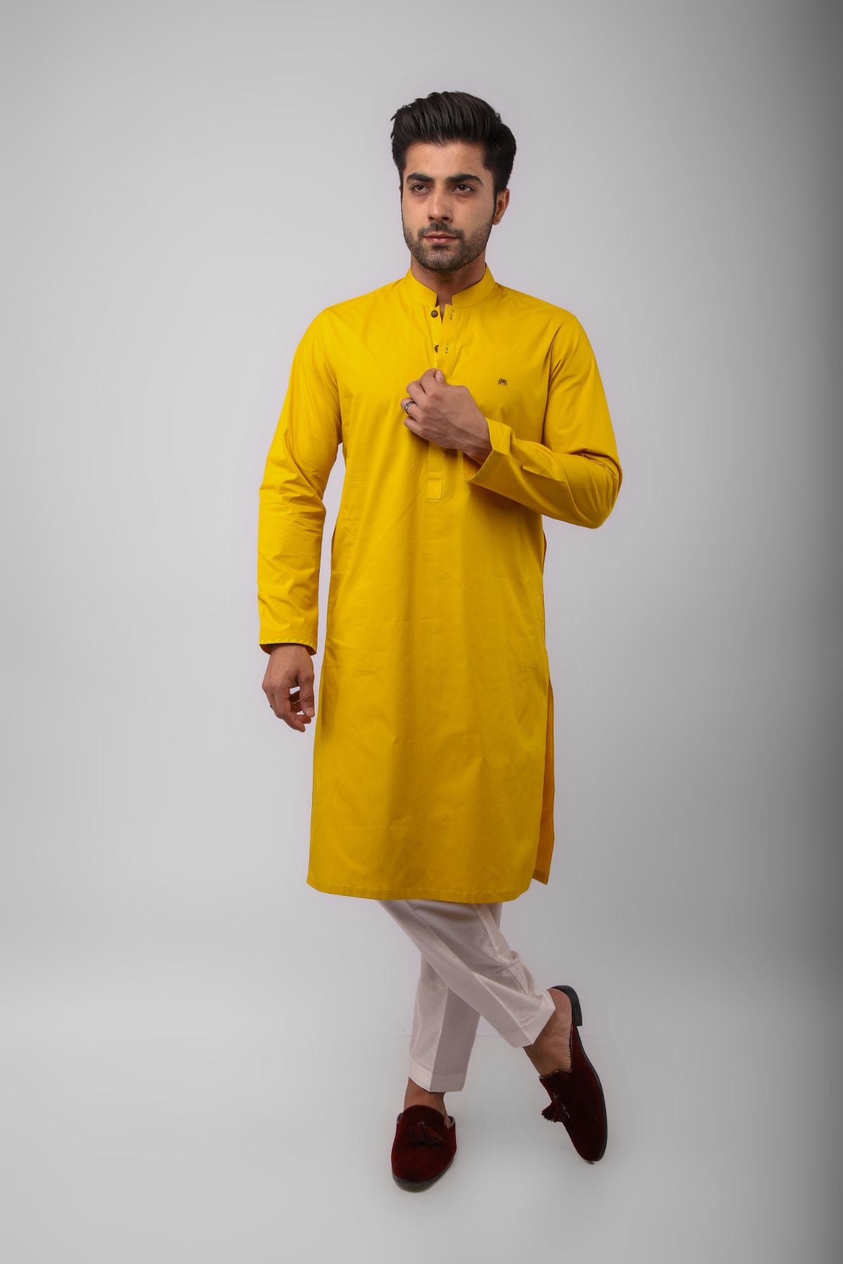 Basic Kurta Pyjama - Yellow