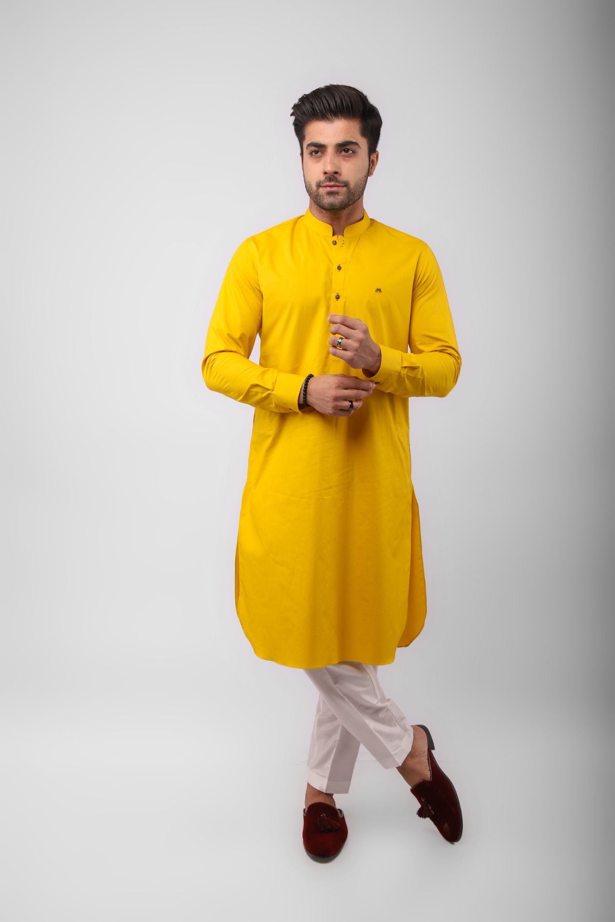 Basic Kurta Pyjama - Yellow