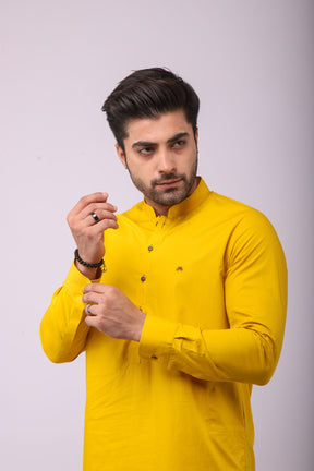 Basic Kurta Pyjama - Yellow