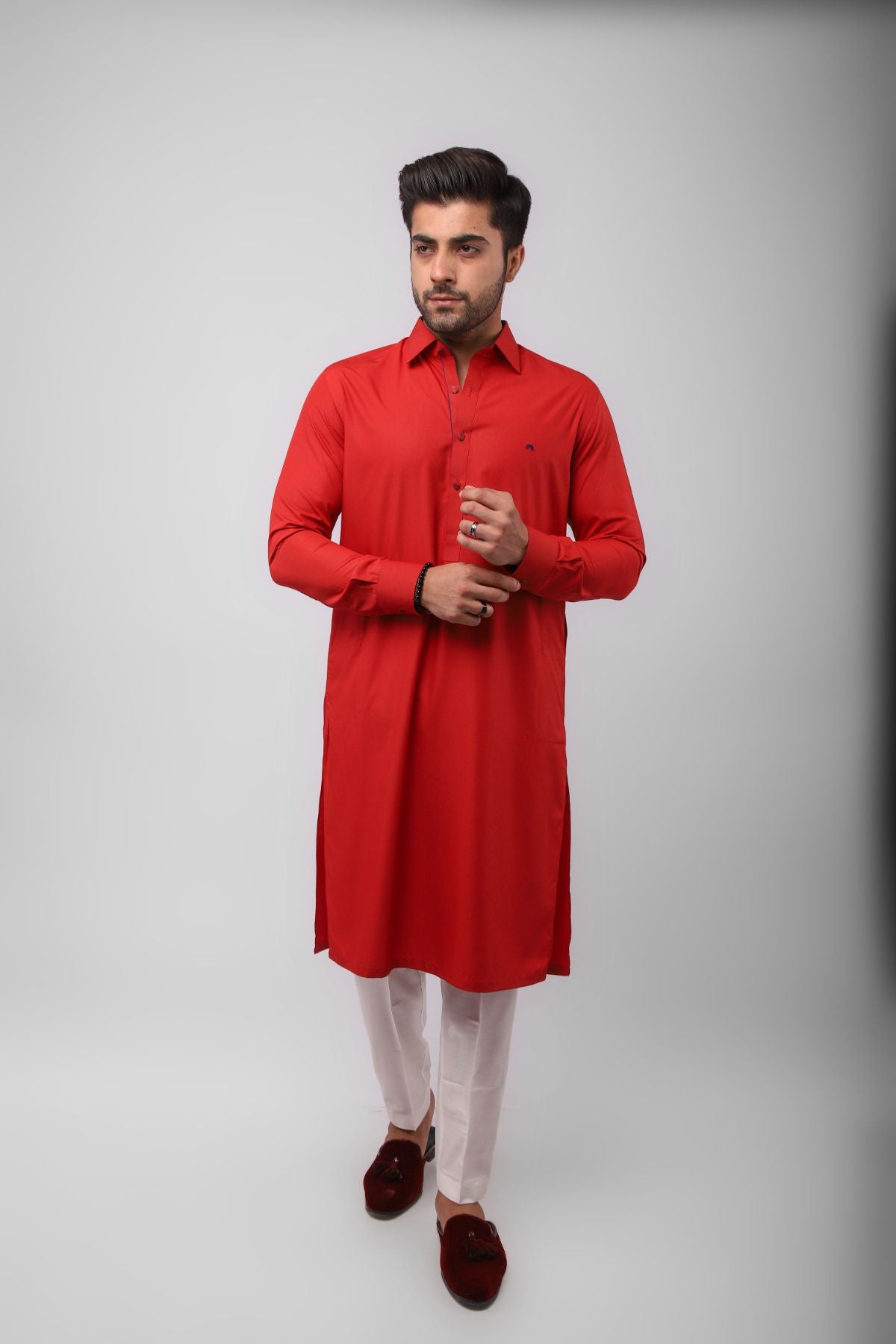 Basic Kurta Pyjama - Blunt Red